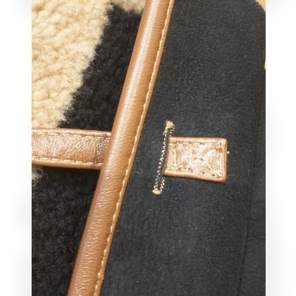 NWT Cawley Studio 'Ella' Patchwork checked checkerboard checker Shearling Vest - Picture 8 of 10